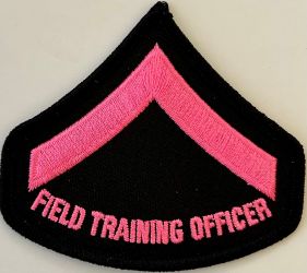 "FTO" FIELD TRAINING OFFICER" PINK on BLACK CHEVRON - SOLD in PAIRS
